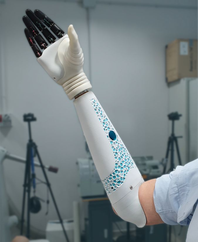 Joseph Bentley holds the REACT device